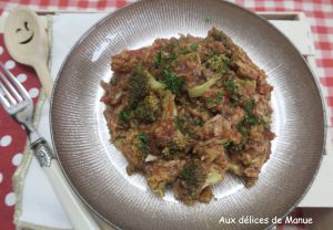 Recette Marmite de riz au thon et brocolis aux tomates pelées - light