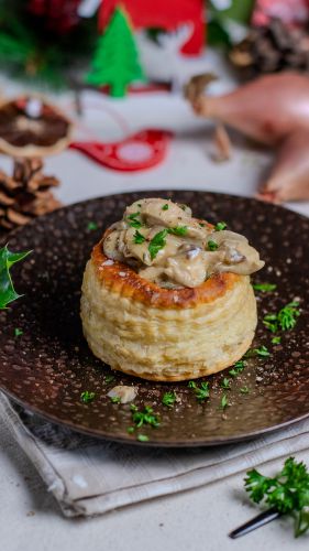 Recette Vol-au-vent au poulet et champignons à la crème