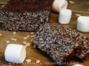 Recette Cake chocolat riz soufflé chamallows : crunch