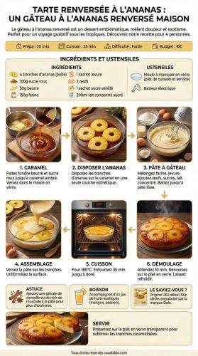 Recette Tarte renversée à l’ananas : un gâteau à l’ananas renversé maison