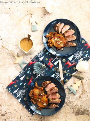 Recette Filets de canette à la poire sauce roquefort