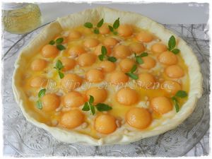 Recette Tarte de melon au fromage frais et au Muscat