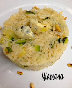 Recette Risotto courgette, pignons et roquefort