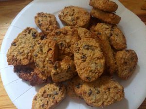 Recette Cookies avoine/chocolat/amandes