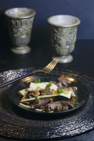 Recette Lasagnes ouvertes au chevreuil confit et à l’orange