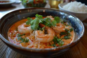 Recette Irrésistible de soupe thaï : curry rouge, crevettes et vermicelles de riz