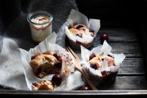Recette Muffins vegan aux cerises & sirop de cranberry