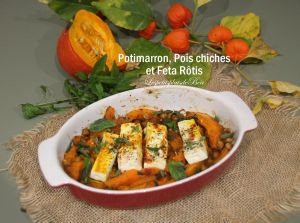 Recette Potimarron, pois chiches et feta rôtis