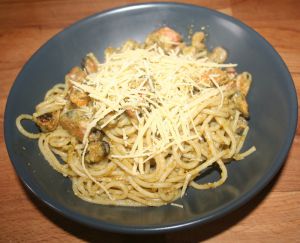 Recette Spaghetti aux fruits de mer, pesto et râpé végétal