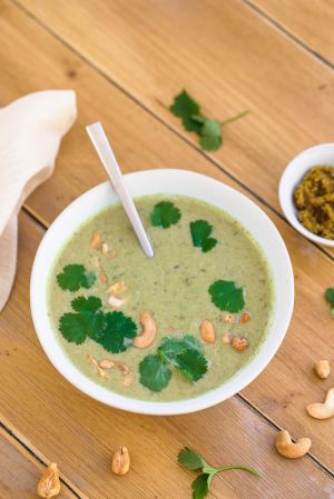 Recette Soupe de poireaux et curry vert