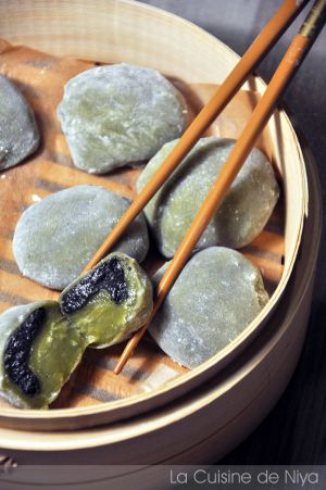 Recette Daifuku mochi au thé matcha et sésame noir [vegan]