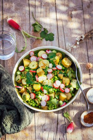 Recette Salade de pommes de terre aux petits pois