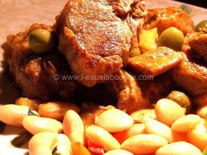 Recette Tajine D'Agneau Aux Olives Vertes Et Haricots de Soissons