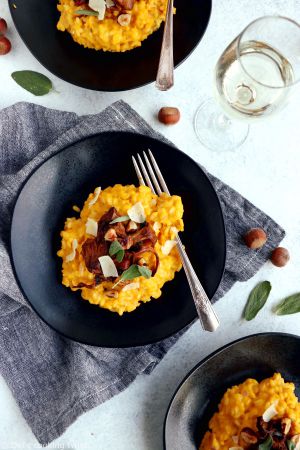 Recette Risotto à la courge et aux chanterelles