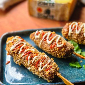 Recette Corn Dogs au Comté, sauce aux oignons