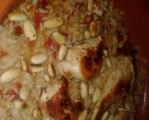 Recette Tajine poulet riz amandes