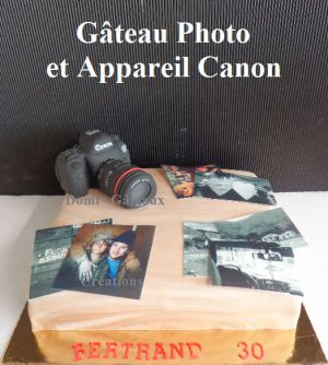 Recette Gâteau Photo et Appareil Photo Canon en Pâte à Sucre