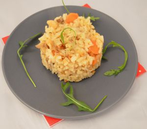 Recette Risotto crevette&champignon - Prawn&mushroom risotto