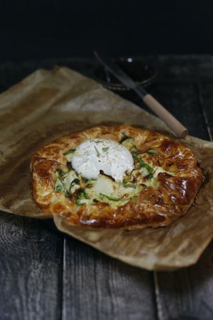 Recette Tarte rustique courgettes et burrata