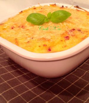 Recette Gratin de polenta au fromage et aux lardons (pour 4 personnes)