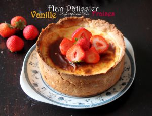 Recette Flan pâtissier vanille-fraises