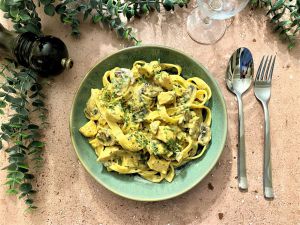 Recette Tagliatelles au poulet et au Bleu d’Auvergne