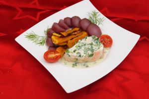 Recette Pavés de saumon sauce aux herbes