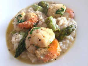 Recette Risotto aux saint jacques et aux asperges