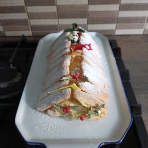 Recette Ma bûche de Noël boudoirs crème au beurre et poire 2025