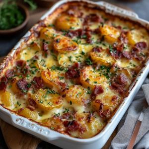 Recette Découvrez le Secret d’un Gratin Irrésistible de Pommes de Terre au Chorizo – Recette Gourmet Facile et Conviviale