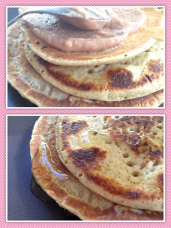 Recette Pancakes (no eggs, no milk) et pâte à tartiner châtaigne/coco