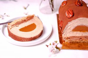 Recette Bûche dulcey-pécan-passion : recette de Noël