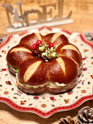 Recette Couronne bretzel au saumon fumé