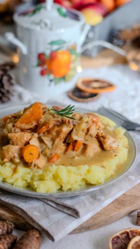 Recette Poulet au cidre et aux pommes