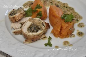 Recette Filet de dinde farci aux champignons et foie gras