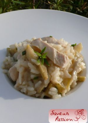 Recette Risotto au poulet, artichaut et estragon