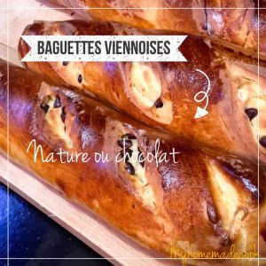Recette Baguettes viennoises au thermomix nature et pépites de chocolat