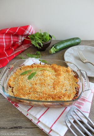 Recette Lasagne de courgettes, sans pâte, aux lentilles, tofu et champignons shiitaké (vegan)