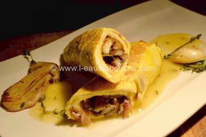 Recette Omelette Aux Cèpes Et Au Jambon De Bayonne Sauce Au Vin Blanc