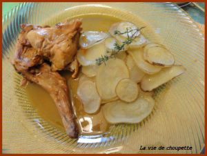 Recette Lapin rôti / pommes de terre au four
