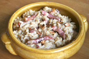 Recette Risotto aux lardons et aux noisettes