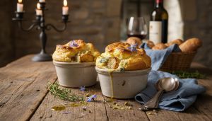 Recette Délice aérien : Soufflé au fromage bleu et topinambour, une recette pleine de saveurs