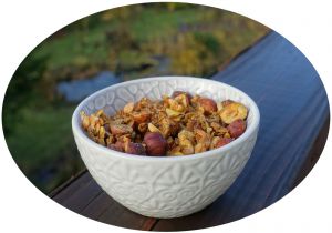 Recette Granola salé aux noisettes & kacha - IG Bas & végétalien