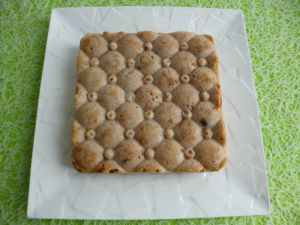 Recette Gâteau moelleux pomme figue avec protéines, flocons et yaourt de soja (diététique, végan, sans gluten, sans oeufs ni beurre)