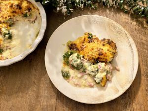 Recette Gratin de choux de Bruxelles et bacon, sauce Mornay