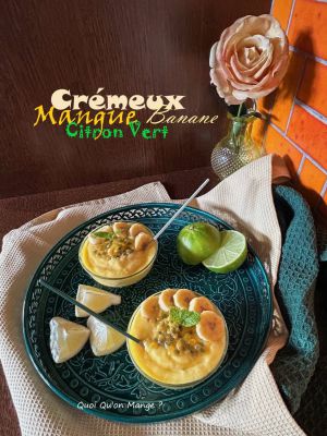 Recette Crémeux Mangue et Banane au Citron Vert | dessert facile plein de saveurs tropicales