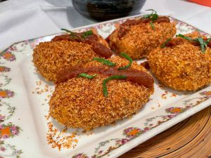 Recette Sans friture – Croquettes japonaises de pommes de terre et de potimarron (korokke)
