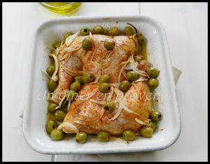 Recette Cuisses de poulet au paprika, piment d'Espelette & olives