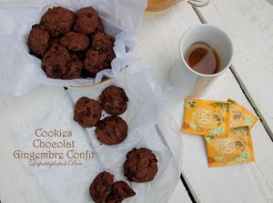 Recette Cookies chocolat gingembre confit