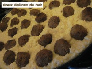 Recette Risotto aux boulettes de viande :